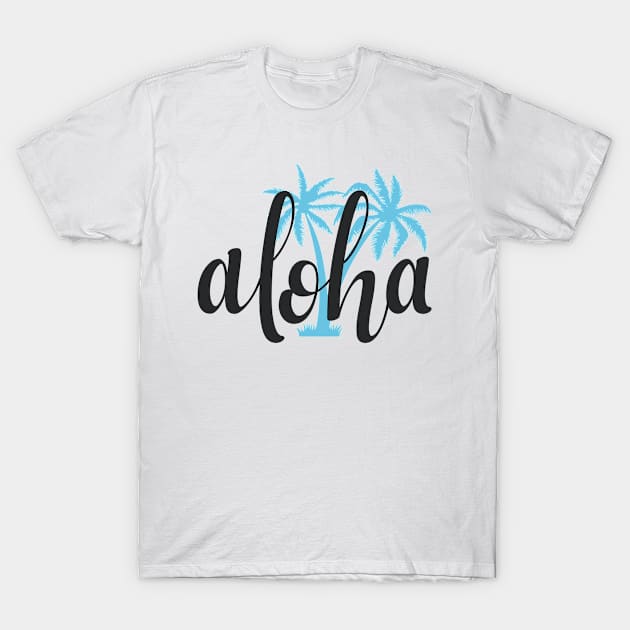 Aloha Palm Trees T-Shirt by bluerockproducts